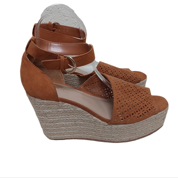 14th & union Theron espadrille wedge sandal rust brown 9.5 - Picture 1 of 10